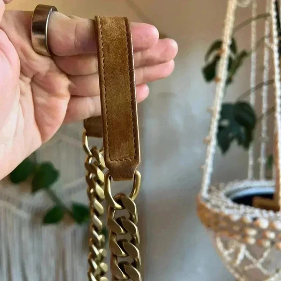 YSL Saint Laurent College Chain Bag Quilted Suede Designer Handbag Crossbody - Picture 8 of 16